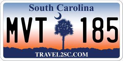 SC license plate MVT185
