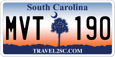 SC license plate MVT190