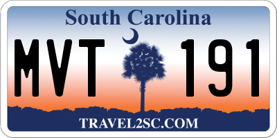 SC license plate MVT191