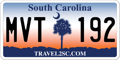 SC license plate MVT192