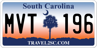SC license plate MVT196