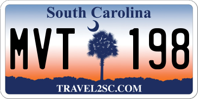 SC license plate MVT198