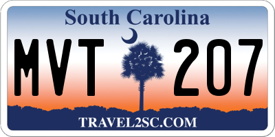 SC license plate MVT207