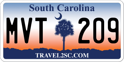 SC license plate MVT209