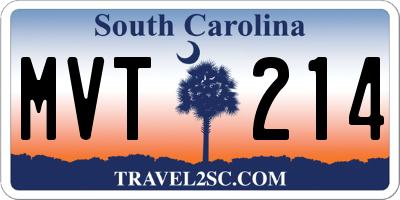 SC license plate MVT214