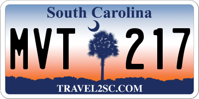 SC license plate MVT217