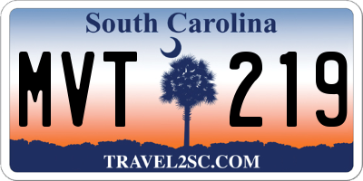 SC license plate MVT219