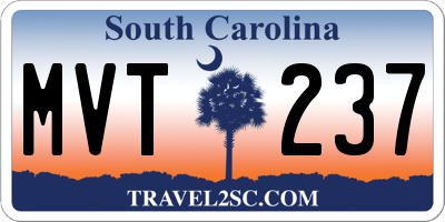 SC license plate MVT237