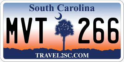 SC license plate MVT266