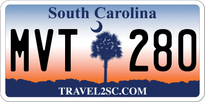SC license plate MVT280