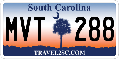 SC license plate MVT288