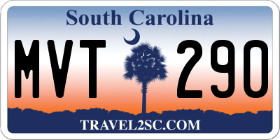 SC license plate MVT290