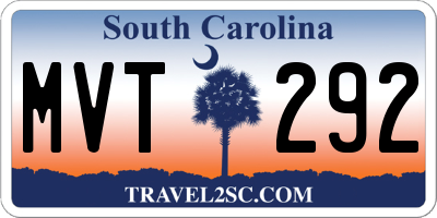 SC license plate MVT292