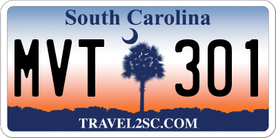 SC license plate MVT301