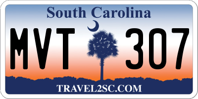 SC license plate MVT307