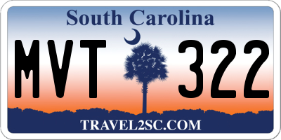 SC license plate MVT322