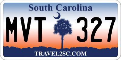 SC license plate MVT327