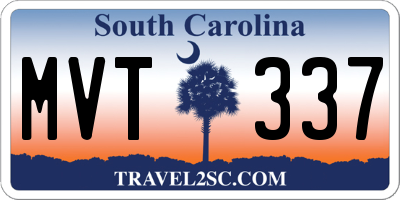 SC license plate MVT337