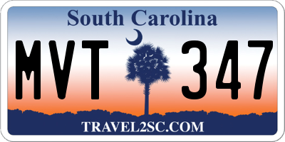 SC license plate MVT347