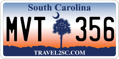 SC license plate MVT356