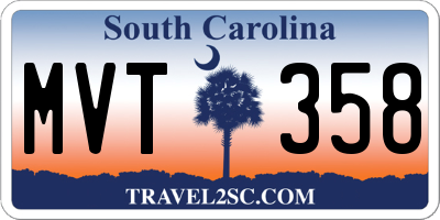 SC license plate MVT358