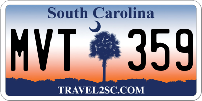SC license plate MVT359