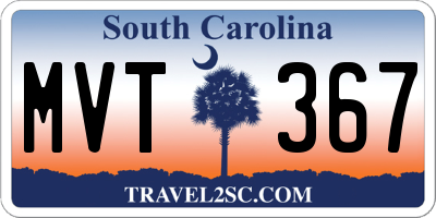 SC license plate MVT367