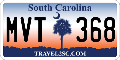 SC license plate MVT368