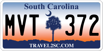 SC license plate MVT372