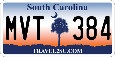 SC license plate MVT384