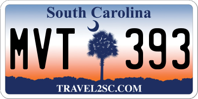 SC license plate MVT393