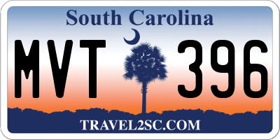SC license plate MVT396