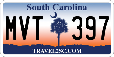 SC license plate MVT397