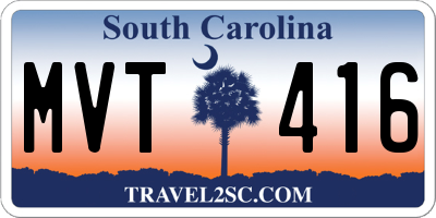 SC license plate MVT416