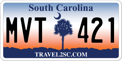 SC license plate MVT421