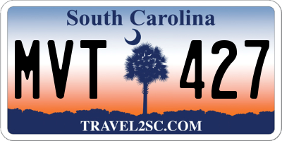SC license plate MVT427