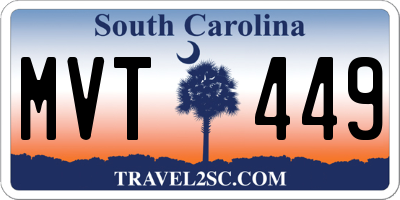 SC license plate MVT449
