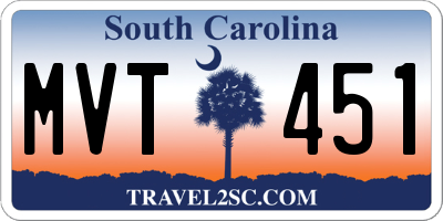 SC license plate MVT451