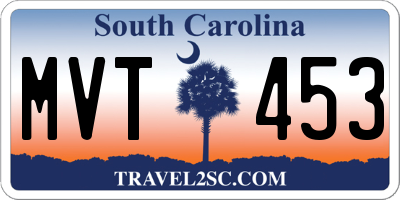 SC license plate MVT453