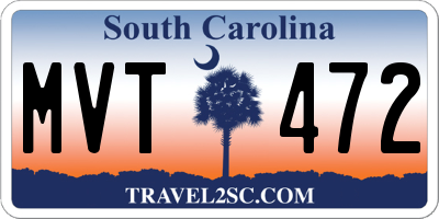 SC license plate MVT472