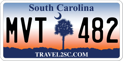 SC license plate MVT482