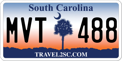 SC license plate MVT488