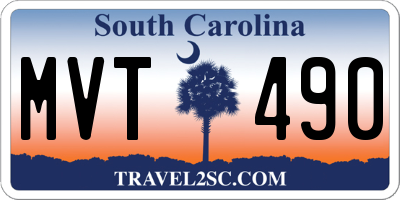 SC license plate MVT490