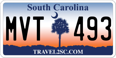 SC license plate MVT493