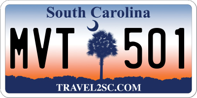 SC license plate MVT501