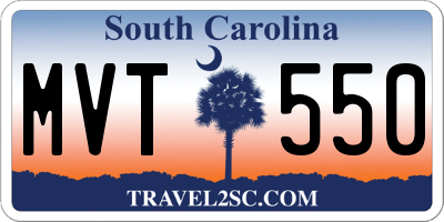 SC license plate MVT550