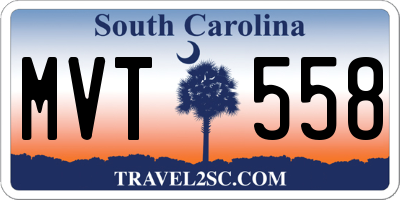SC license plate MVT558