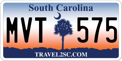 SC license plate MVT575