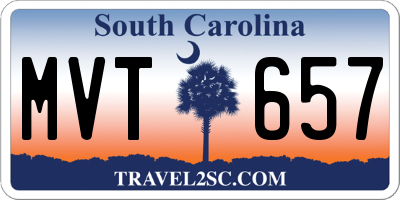 SC license plate MVT657