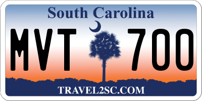 SC license plate MVT700